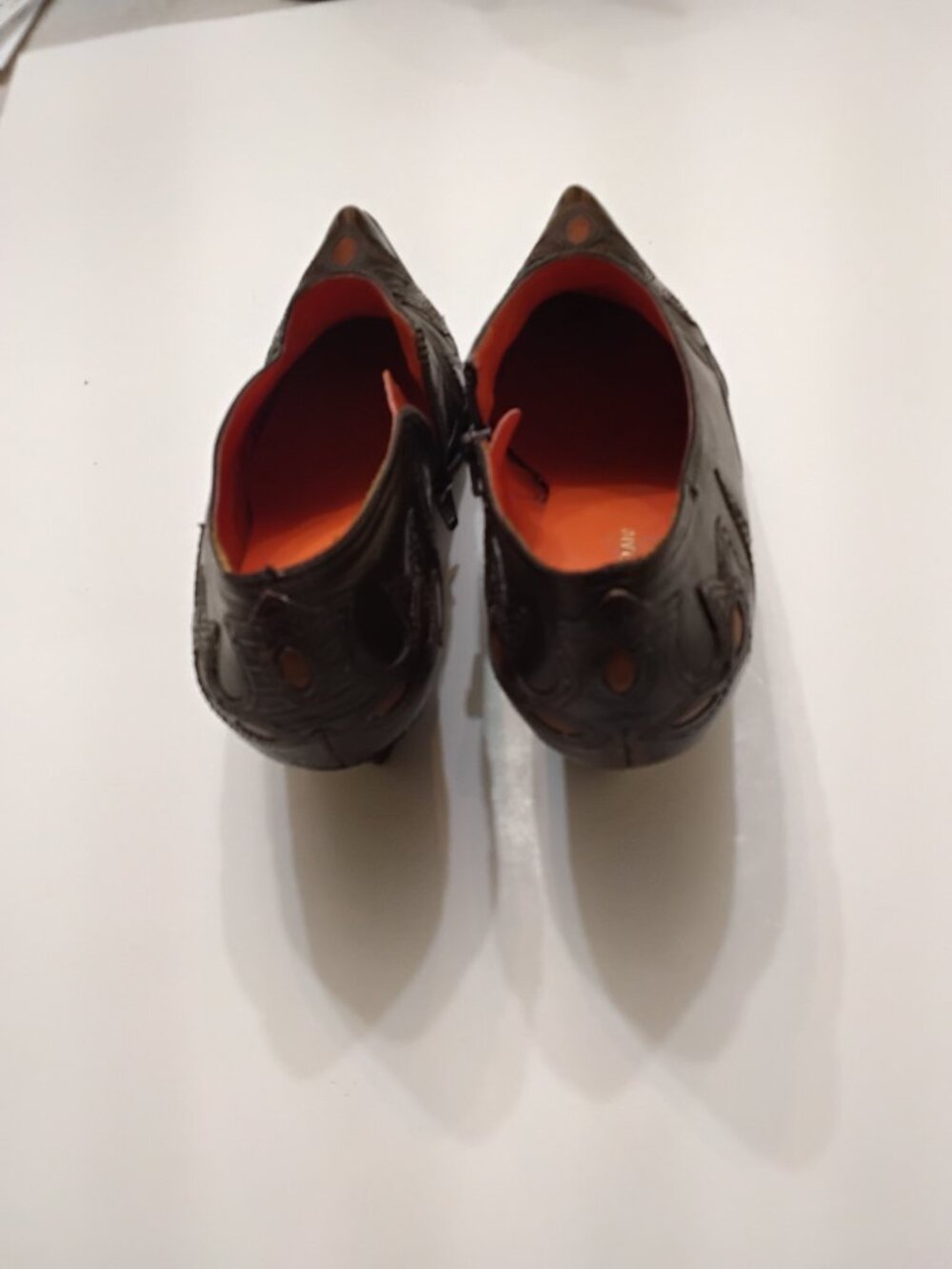 Vintage Y2K-style Antonio Melani brown leather western ankle boots/shooties. 7.5 - Picture 6 of 12